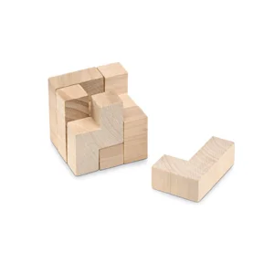 Puzzle cubo di legno in astuccio di cotone