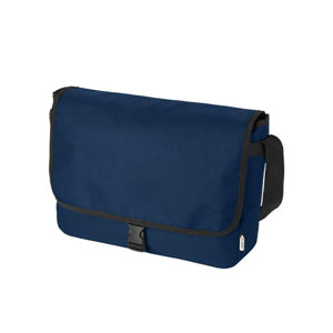 Borsa a tracolla in RPET con chiusura a patella e fibbia 34x9x25cm