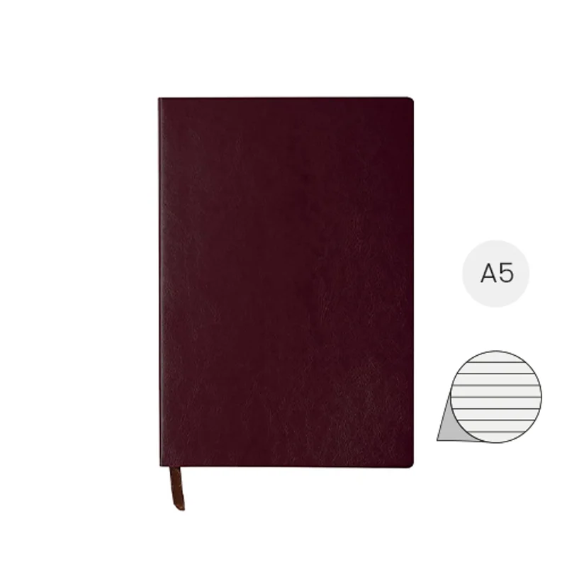 Block notes A5 con copertina in morbida pelle PU e 100 fogli a righe