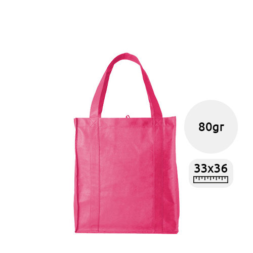 Shopper per la spesa in TNT a soffietto con manci e bordi di sostegno da 80gr 33x25x36cm