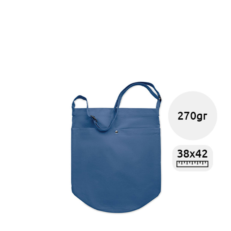 Shopper in tela di cotone colorata con tracolla regolabile e tasca interna da 270gr 38X24X42cm