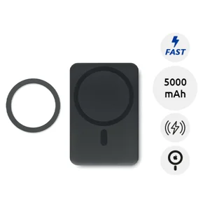 Power bank wireless con ricarica veloce da 15W e capienza da 5000 mah e anello magnetico