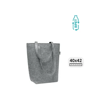 Shopper in feltro RPET a soffietto con manici lunghi 40x15x42cm