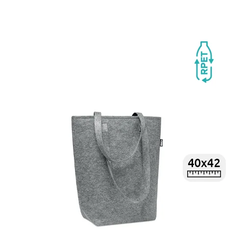 Shopper in feltro RPET a soffietto con manici lunghi 40x15x42cm