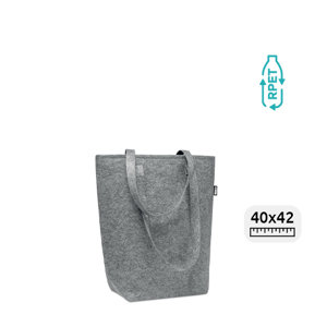 Shopper in feltro RPET a soffietto con manici lunghi 40x15x42cm