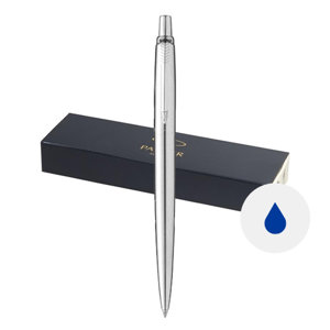 Penna a sfera Parker in acciaio inossidabile con meccanismo a scatto e refill blu