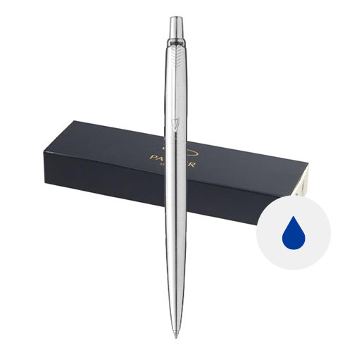 Penna a sfera Parker in acciaio inossidabile con meccanismo a scatto e refill blu