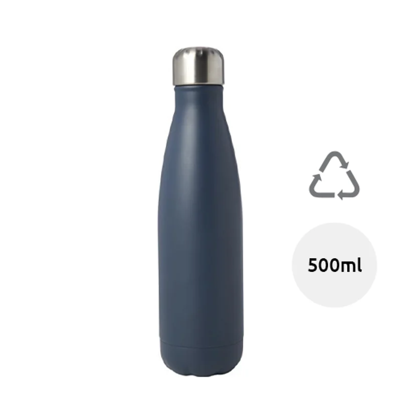 Borraccia termica in acciaio inossidabile riciclato certificato RCS con isolamento sottovuoto in rame in confezione regalo in cartone riciclato 500ml
