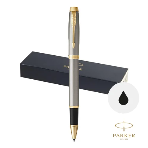 Penna roller Parker in alluminio e robusto pennino in acciaio disponibile in varie combinazioni di colori in confezione regalo e refill nero