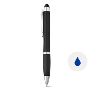 Penna a sfera in plastica e punta per touch screen con personalizzazione logo retroilluminato e refill blu