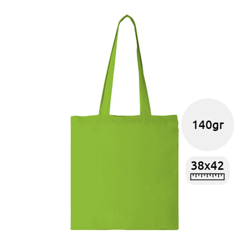 Shopper in cotone con manici lunghi in diverse colorazioni da 140gr 38X42cm