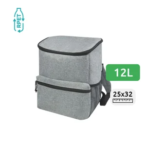 Zaino termico in RPET con spallacci imbottiti regolabili tasca laterale in rete e tasca anteriore con cerniera da 12L 25.5x16.5x32.5cm