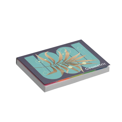 Blocco di foglietti adesivi bianchi 50x72mm con Copertina Morbida e 5 label colorati