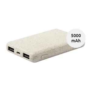 Power bank in plastica ecologica di paglia di grano da 5000mAh