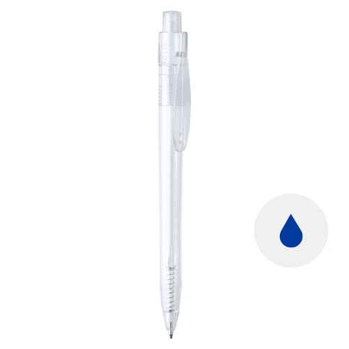 Penna a sfera in RPET trasparente disponibile in vari colori con meccanismo a scatto refill blu