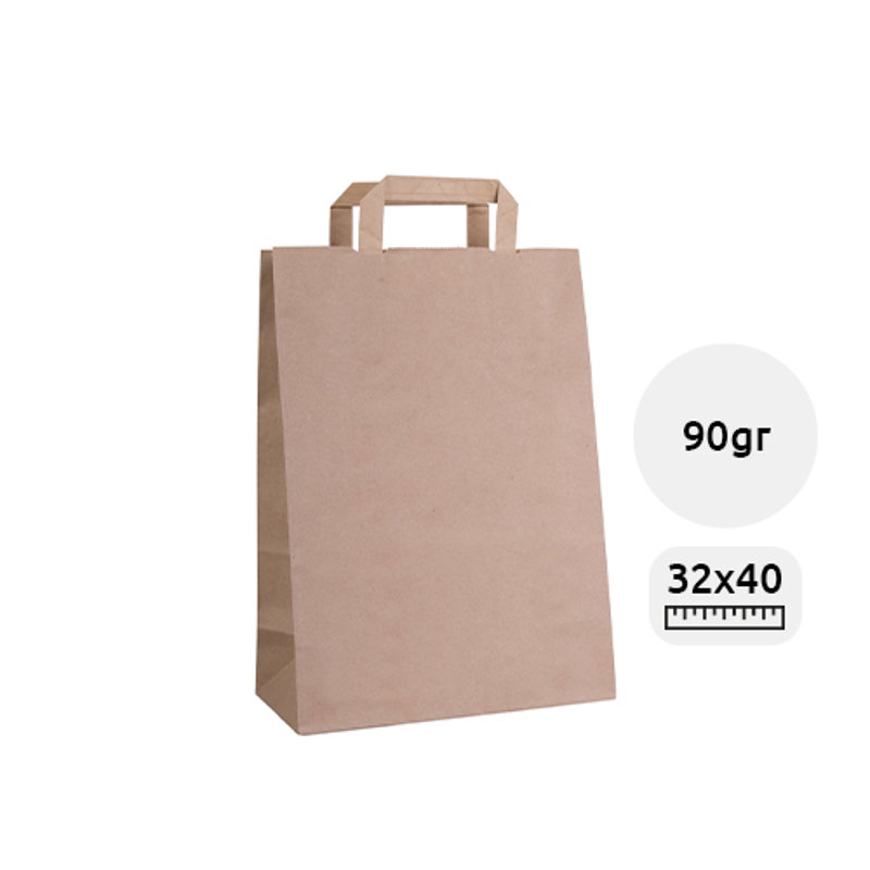 Shopper in Carta con mainci corti formato grande da 90gr 32x40x12cm