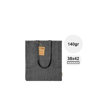 Shopper in cotone riciclato con soffietto e manici lunghi da 140gr 38×42×8cm