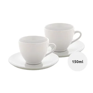 Set di 2 tazze da cappuccino e piattini in ceramica 150ml