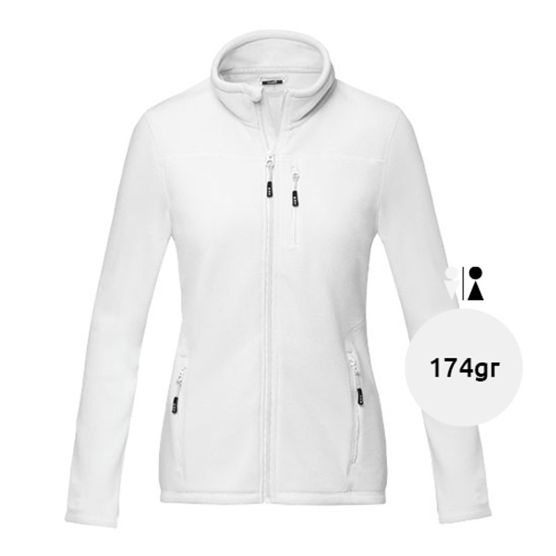 Giacca da donna in pile con zip integrale in materiale riciclato certificato
