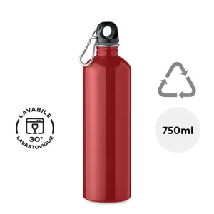 Borraccia in acciaio inox riciclato con moschettone da 750ml