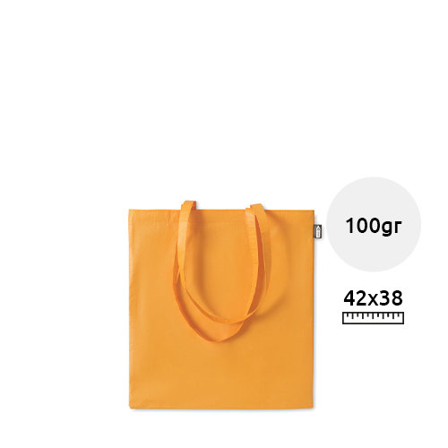 Shopper in RPET laminato con manici lunghi in diverse colorazioni da 100gr 38x42cm