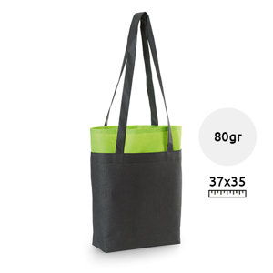 Shopper in TNT con manici lunghi bicolor da 80gr 35x37x9cm