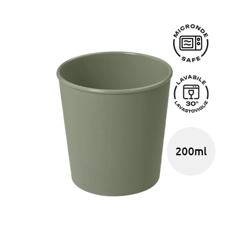 Bicchiere riutilizzabile in plastica riciclata da 200ml