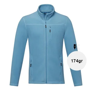 Giacca da uomo in pile con zip integrale in materiale riciclato certificato