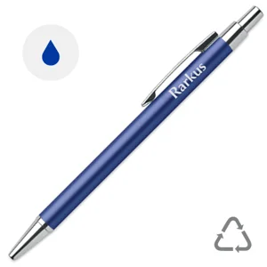 Penna a sfera a pulsante in alluminio riciclato refill blu
