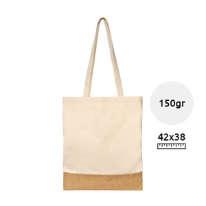 Shopper in juta e cotone con manici lunghi da 150gr 38x42cm