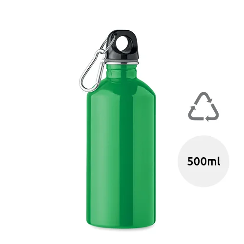 Borraccia in acciaio inox riciclato con moschettone da 500ml