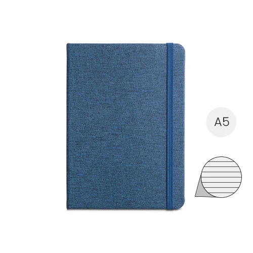 Block note A5 con copertina rigida in RPET a 192 pagine con carta avorio 