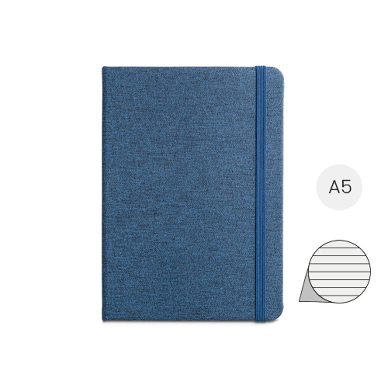 Block note A5 con copertina rigida in RPET a 192 pagine con carta avorio