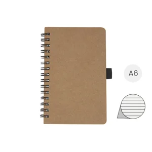 Block notes A6 in cartone riciclato e 70 fogli a righe in carta di pietra con rilegatura a spirale