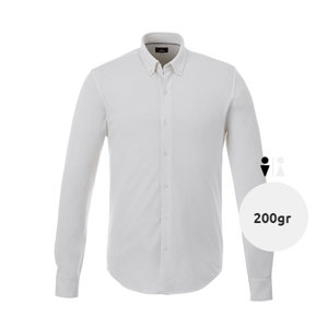 Camicia da uomo a maniche lunghe colori assortiti colletto button down materiale stretch in cotone ed elastan 200gr