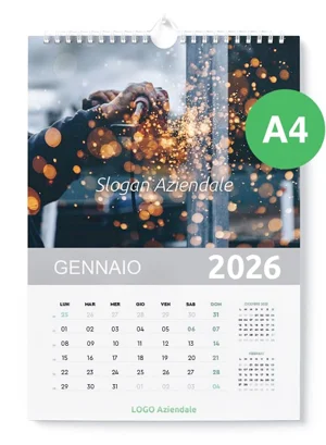 Calendari Aziendali da Parete Personalizzati formato A4. Possibilità di richiedere anche il progetto grafico