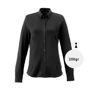 Camicia da donna a maniche lunghe colori assortiti colletto button down materiale stretch in cotone ed elastan 200gr