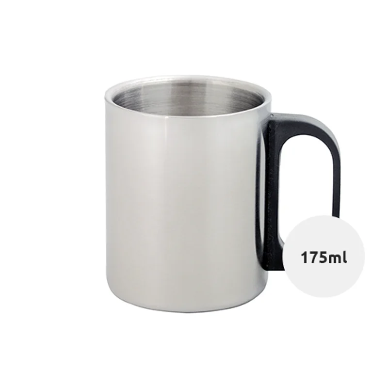 Tazza in acciaio con manico in plastica 175ml