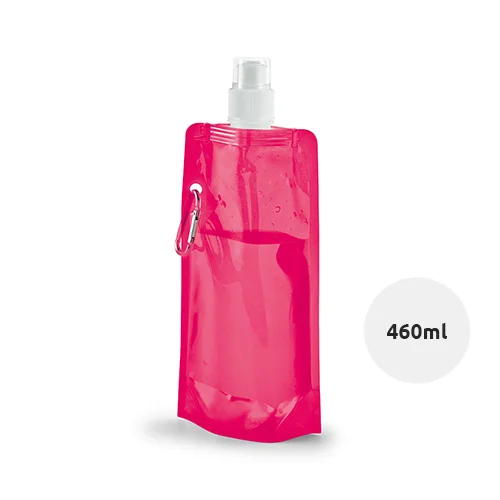 Borraccia pieghevole in PE da 460 ml con moschettone