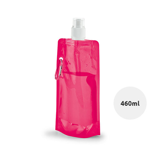 Borraccia pieghevole in PE da 460 ml con moschettone