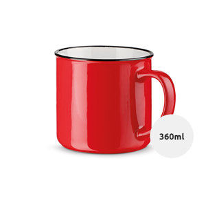 Tazza in ceramica colorata con parete interna bianca e rifinitura nera 360ml