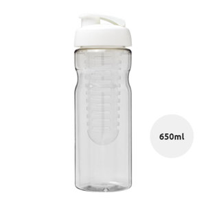 Borraccia sportiva in PET da 650 ml con coperchio a scatto e infusore