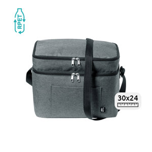 Borsa termica in RPET a doppio scomparto con tracolla regolabile 30×24×19.5cm