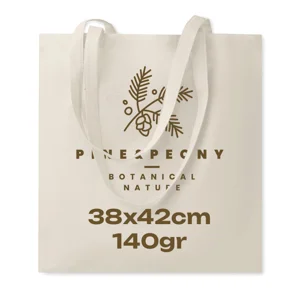 Shopper in cotone con manici lunghi in colore naturale da 140gr 38X42CM