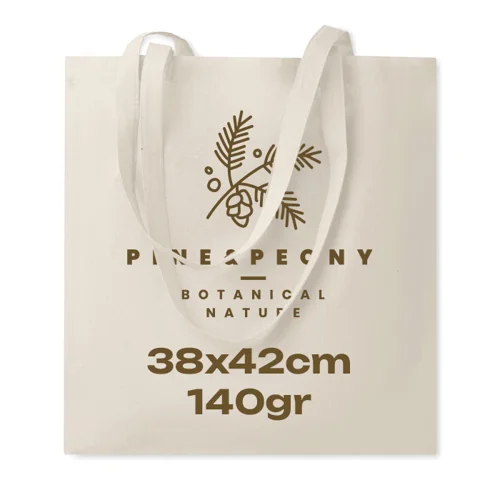 Shopper in cotone con manici lunghi in colore naturale da 140gr 38X42CM
