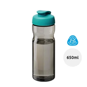 Borraccia sportiva da 650ml in plastica riciclata di alta qualità con coperchio ermetico e chiusura flip