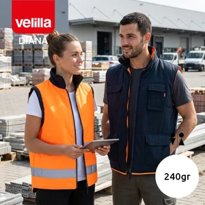 Giacca da lavoro VELILLA DIANA in poliestere reversibile e con diverse tasche e chiusura a zip da 240gr