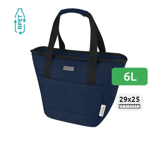 Borsa termica in tela riciclata certificata da 6L per 9 lattine 29x15x25cm