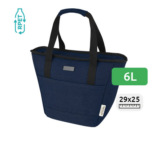 Borsa termica in tela riciclata certificata da 6L per 9 lattine 29x15x25cm
