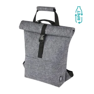 Zaino multifunzionale in feltro riciclato certificato GRS con ganci per bicicletta e chiusura arrotolabile da 13L 37x11x42cm